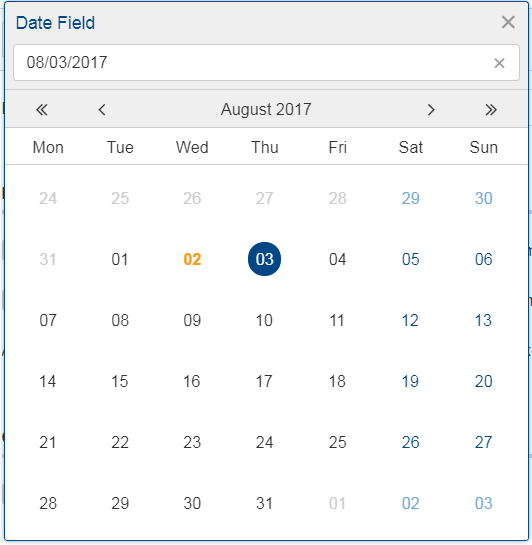 date picker touch popup
