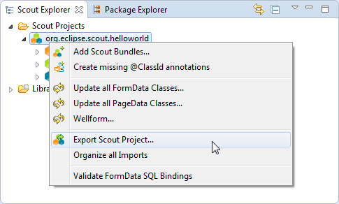 sdk export war menu