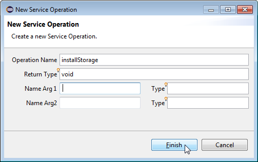 new operation installstorage