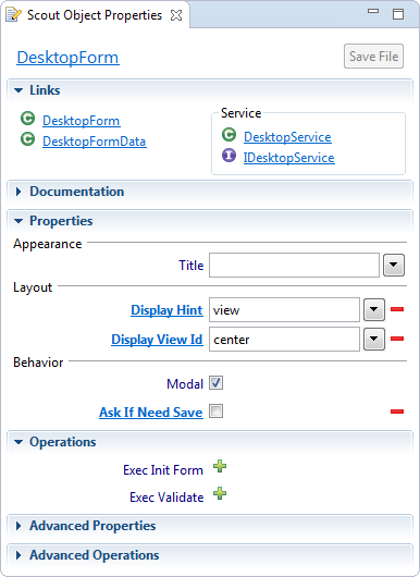 properties form