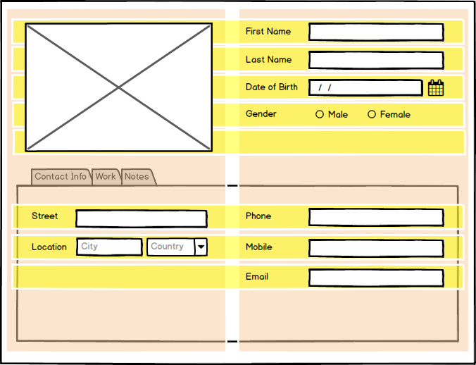 contacts person form grid