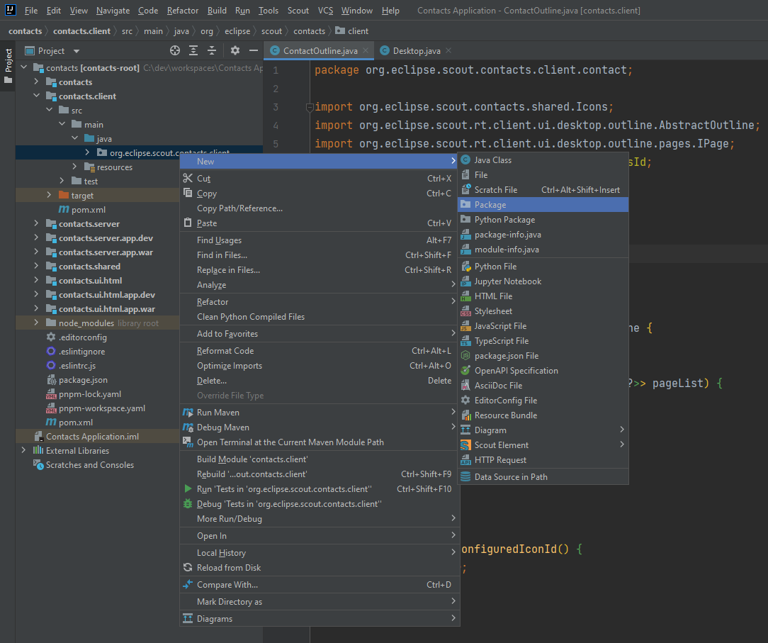 sdk new package Intellij