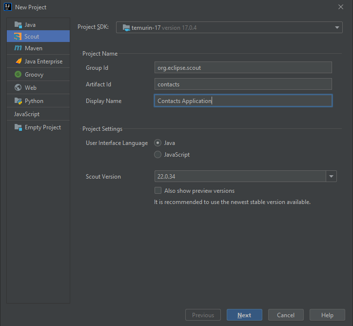 sdk new project tutorial Intellij